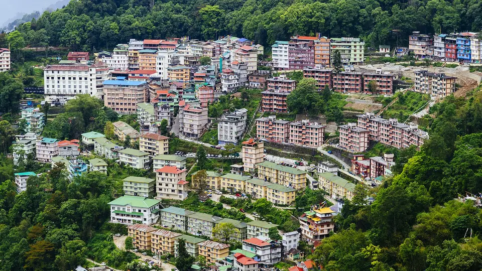 Gangtok spread across its hillside