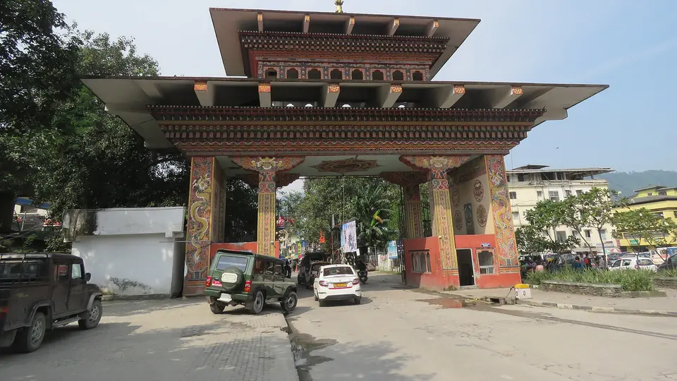 Bhutan Gate at the Jaigaon–Phuentsholing border