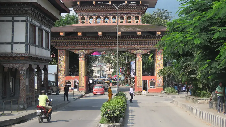 The Bhutan Gate at Phuentsholing on the India–Bhutan border
