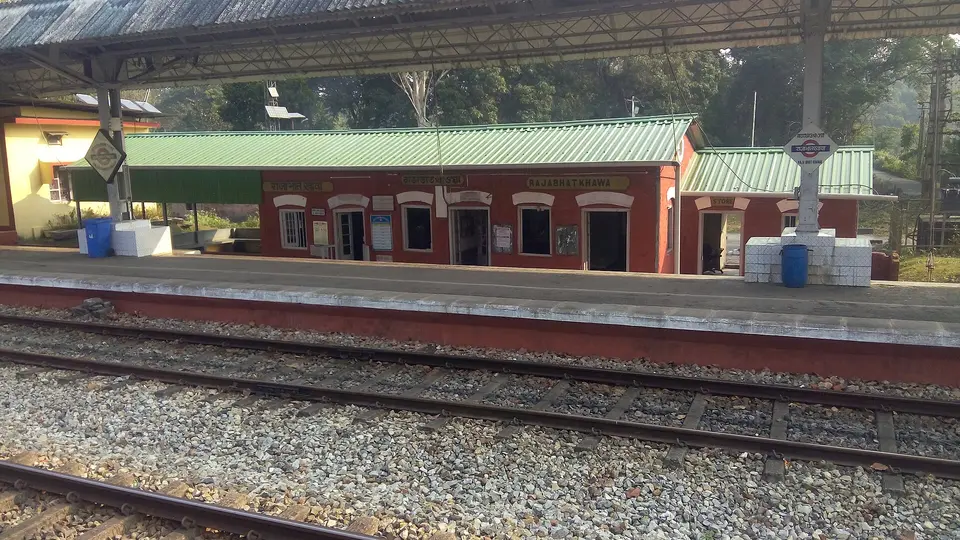 Rajabhatkhawa railway station at the edge of Buxa Tiger Reserve