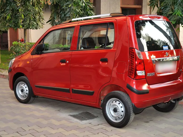 Rear view of a Maruti WagonR, showing the boot
