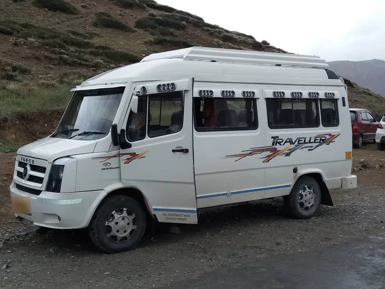 Force Tempo Traveller on a mountain highway